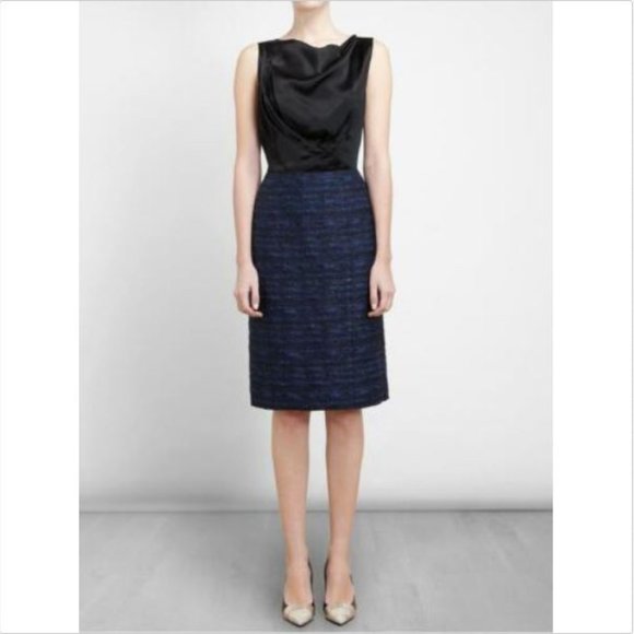 Nina Ricci Tweed / Satin Dress 42